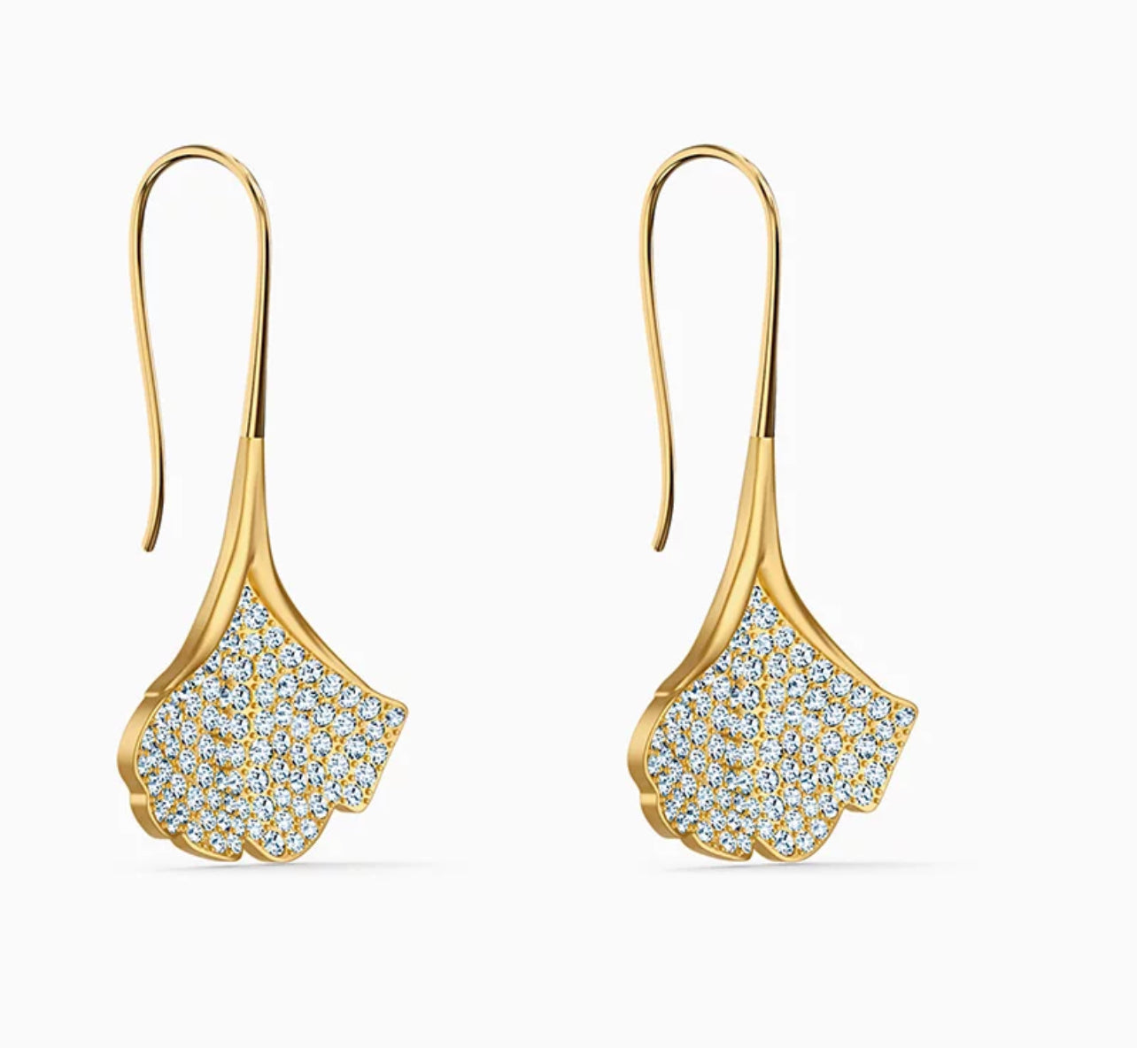 Gold Ginko Drop Earring