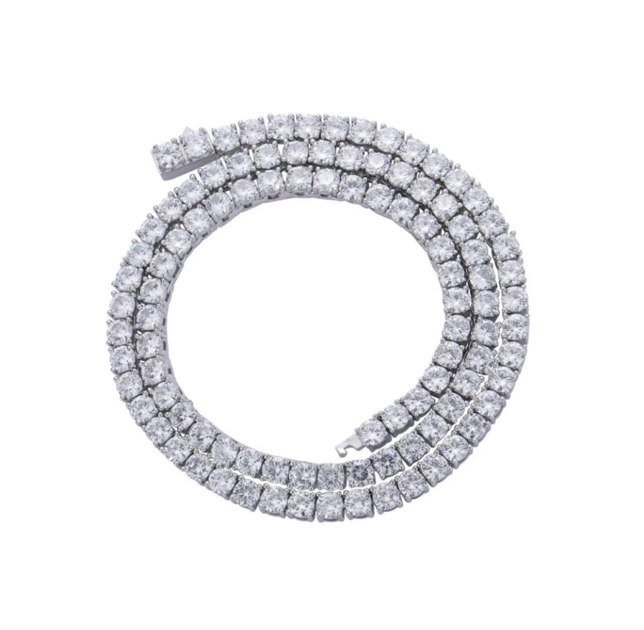Silver Invisilink Tennis Necklace (4mm)