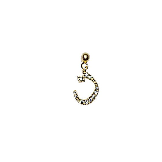Elite Series Gold Pave Noon Arabic Charm (925, Vermeil)