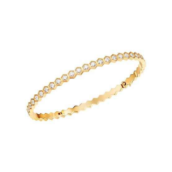 Gold Honeycomb Glitz NSCD Eternity Bangle (925, Vermeil)