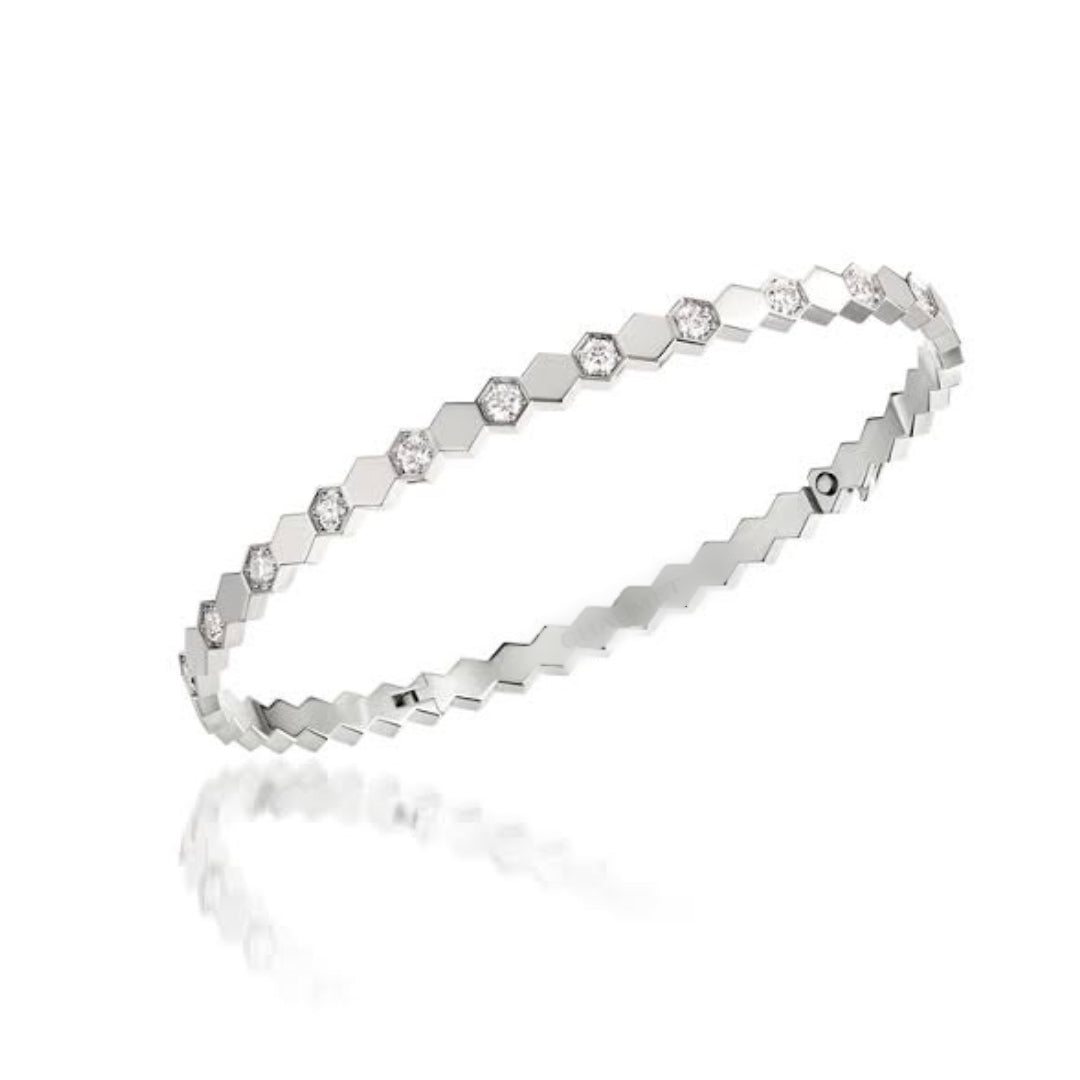 Silver Honeycomb NSCD Luxe Bangle (925, Vermeil)
