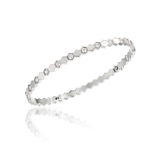 Silver Honeycomb NSCD Luxe Bangle (925, Vermeil)