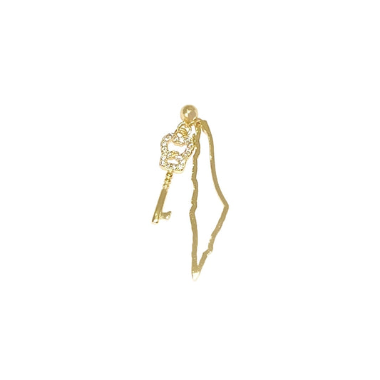 Elite Series Gold Double Palestine Key Charm (925, Vermeil)