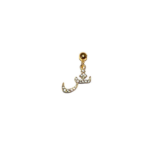 Elite Series Gold Sheen Pave Arabic Initial Charm (925
