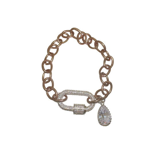 Bronze Pave Crystal Link Bracelet