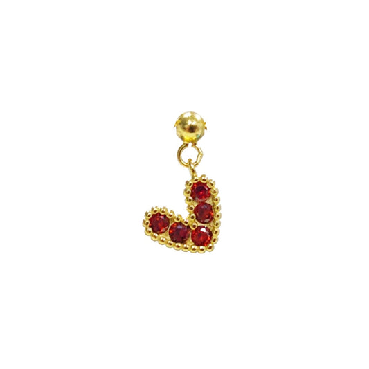 Elite Series Gold Red Heart Sparkle Charm (925, 18k Vermeil)
