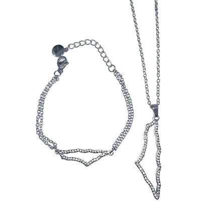 Stellar Pave Pendant and Bracelet (Silver)