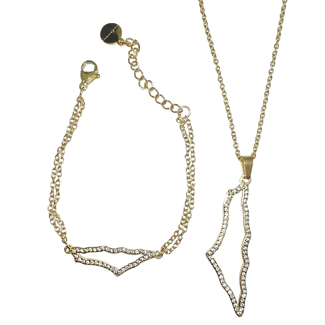 Stellar Pave Pendant & Bracelet (Gold)
