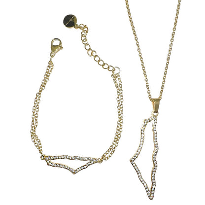 Stellar Pave Pendant & Bracelet (Gold)