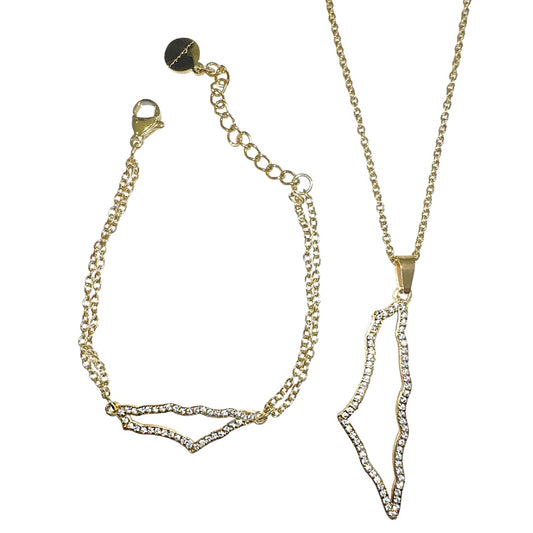 Stellar Pave Pendant & Bracelet (Gold)