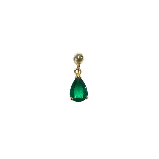 Elite Series Gold Pear Emerald Drop Charm (925, 18k Vermeil)