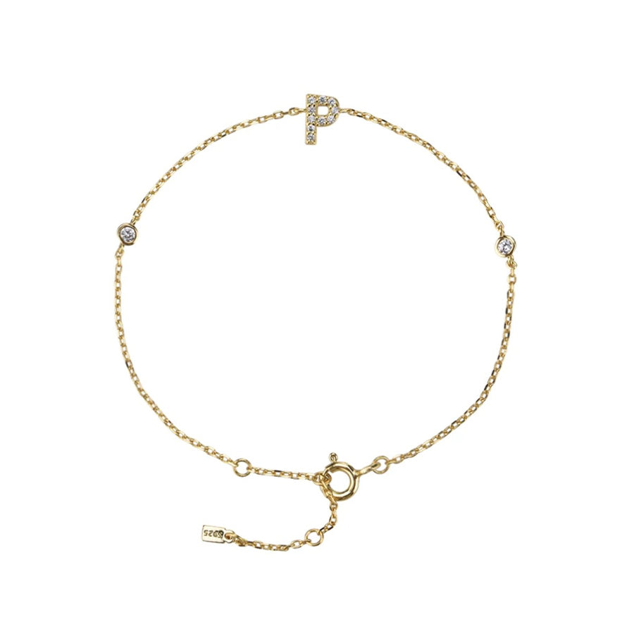 Gold Petite Initial Bracelet