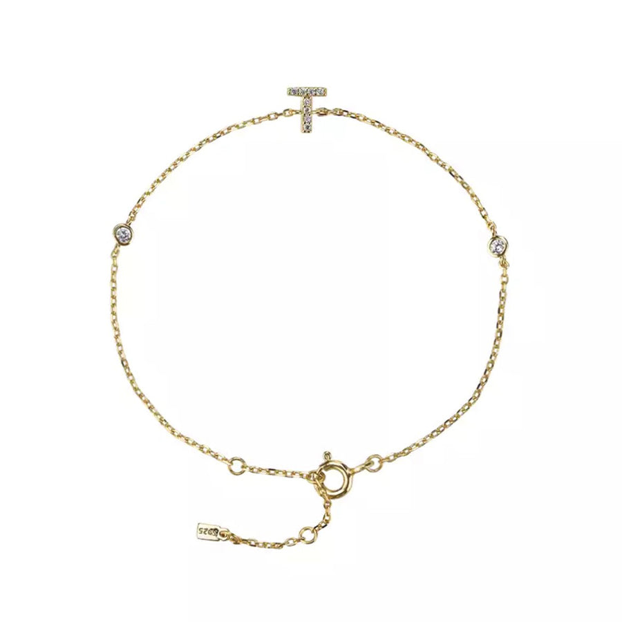 Gold Petite Initial Bracelet