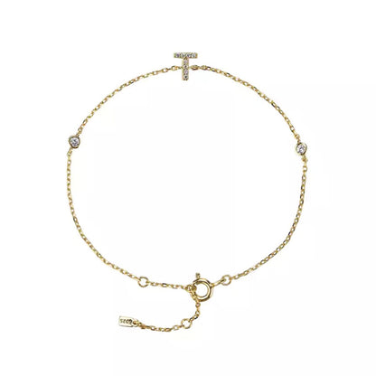 Gold Petite Initial Bracelet