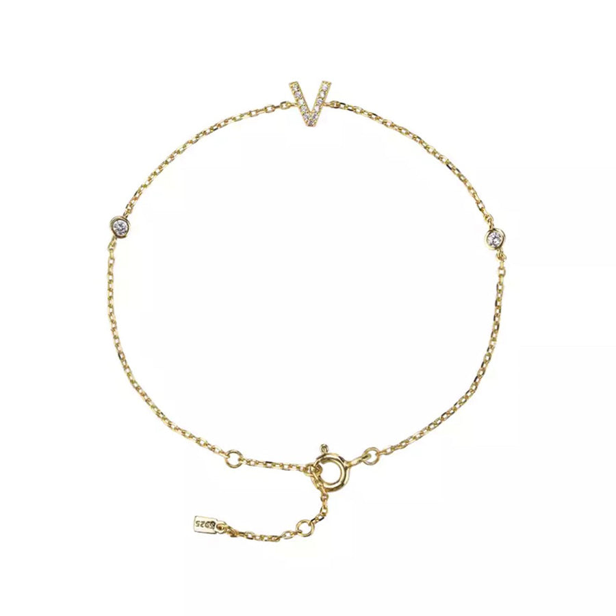 Gold Petite Initial Bracelet