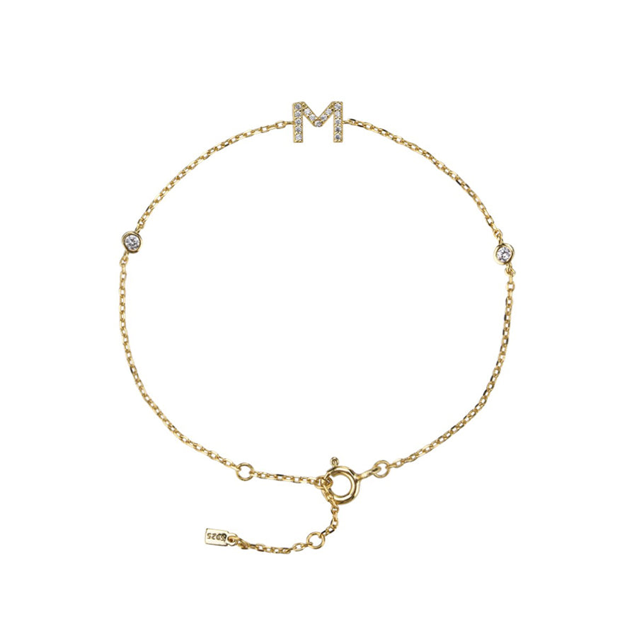 Gold Petite Initial Bracelet