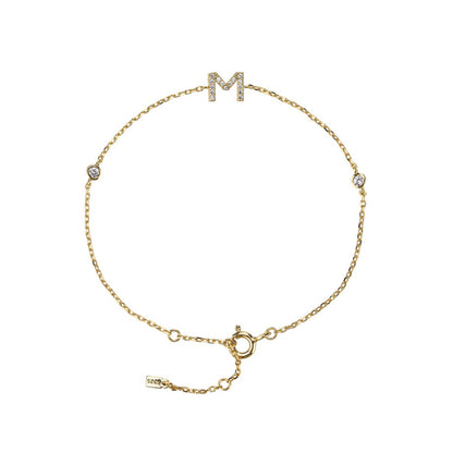 Gold Petite Initial Bracelet