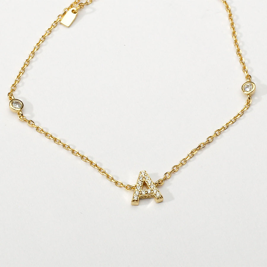 Gold Petite Initial Bracelet