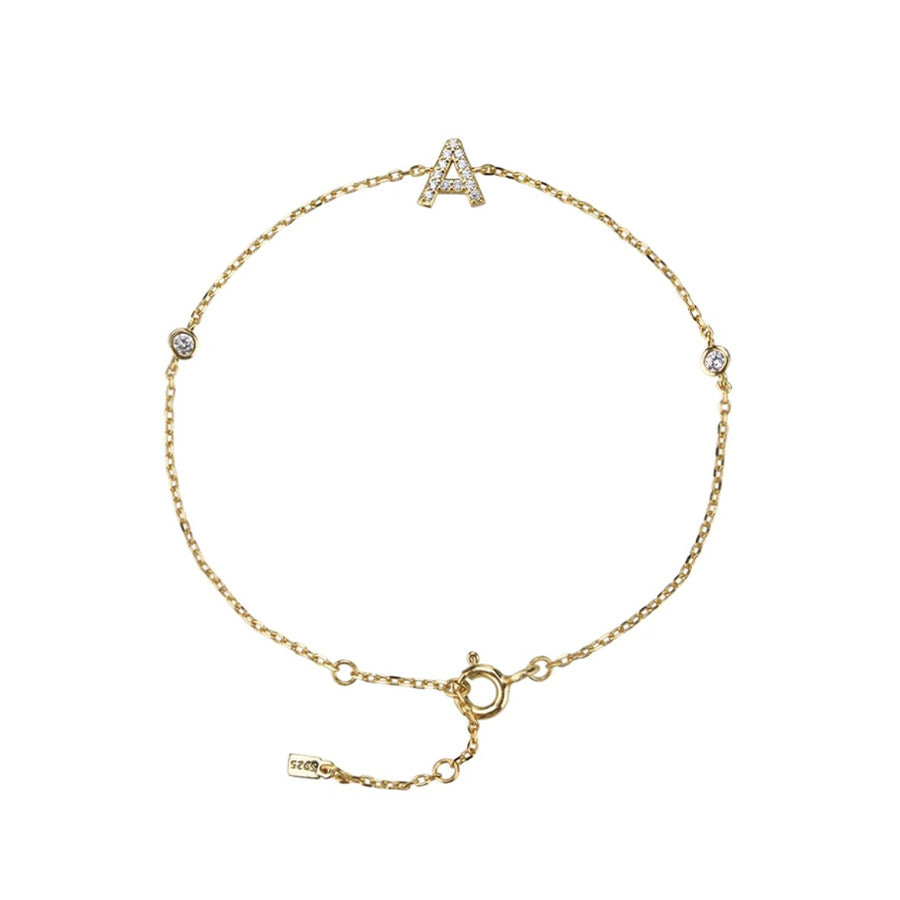 Gold Petite Initial Bracelet