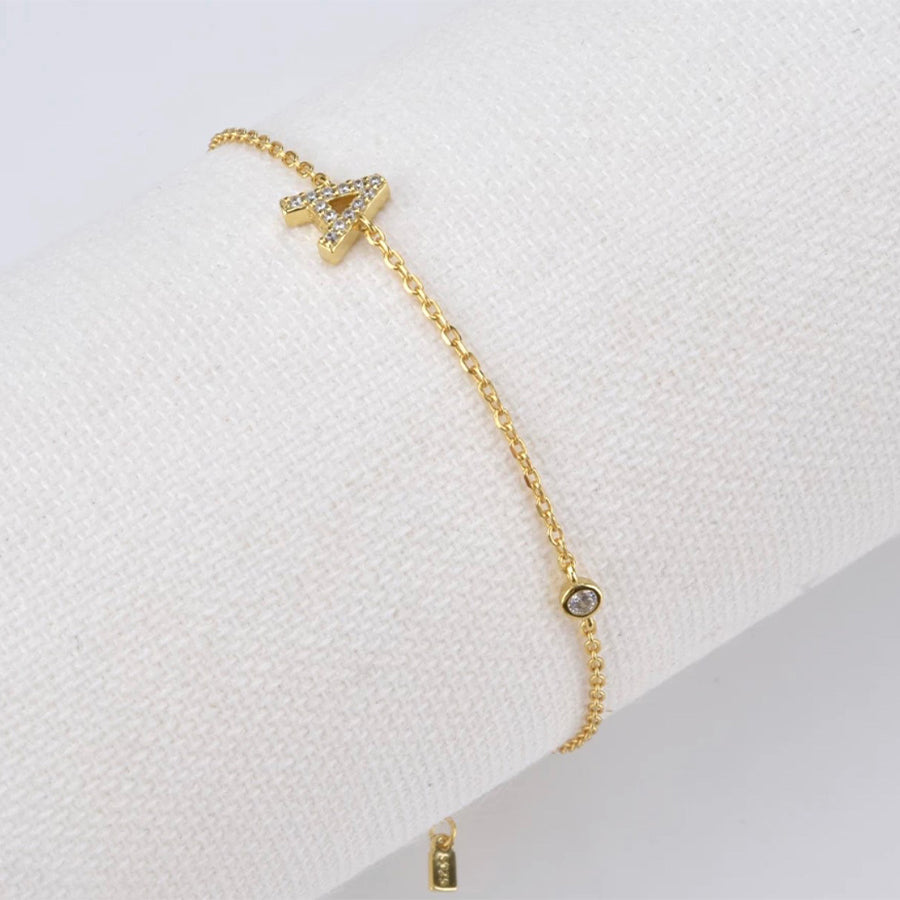 Gold Petite Initial Bracelet