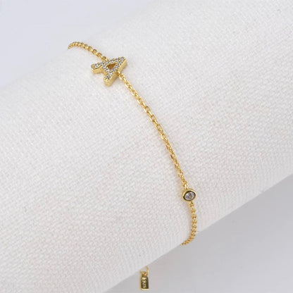 Gold Petite Initial Bracelet