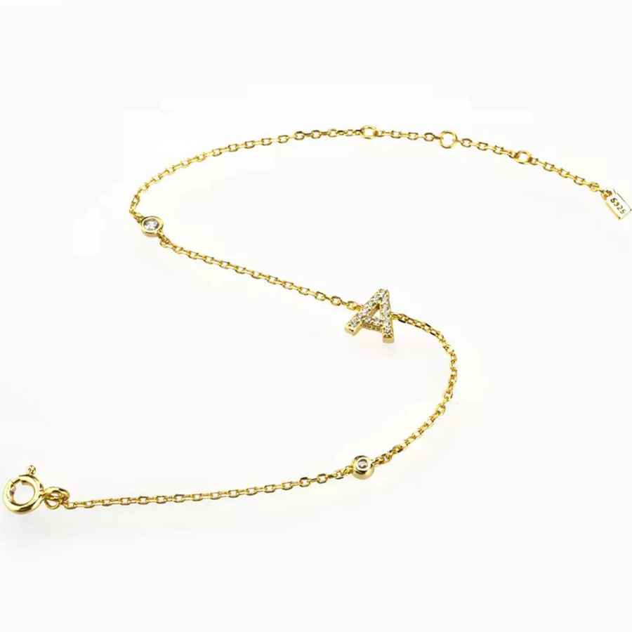Gold Petite Initial Bracelet