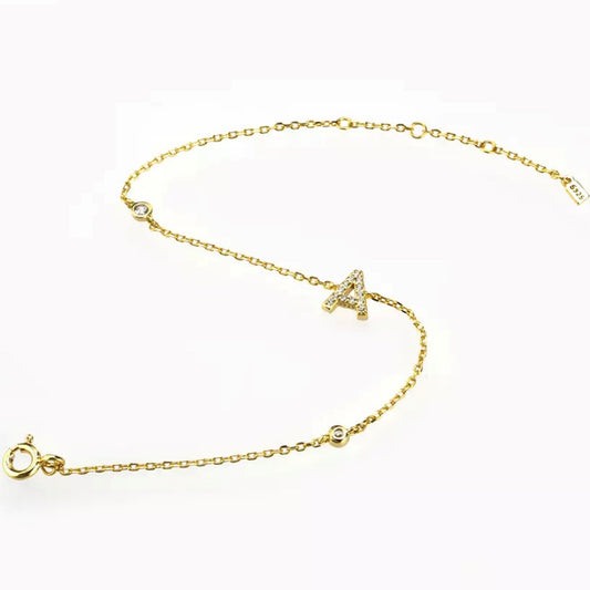 Gold Petite Initial Bracelet