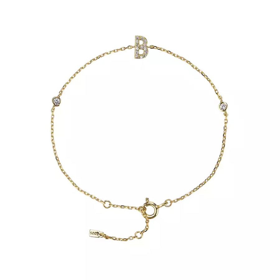 Gold Petite Initial Bracelet