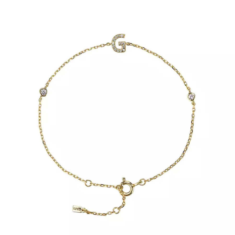 Gold Petite Initial Bracelet