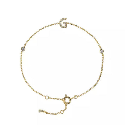 Gold Petite Initial Bracelet