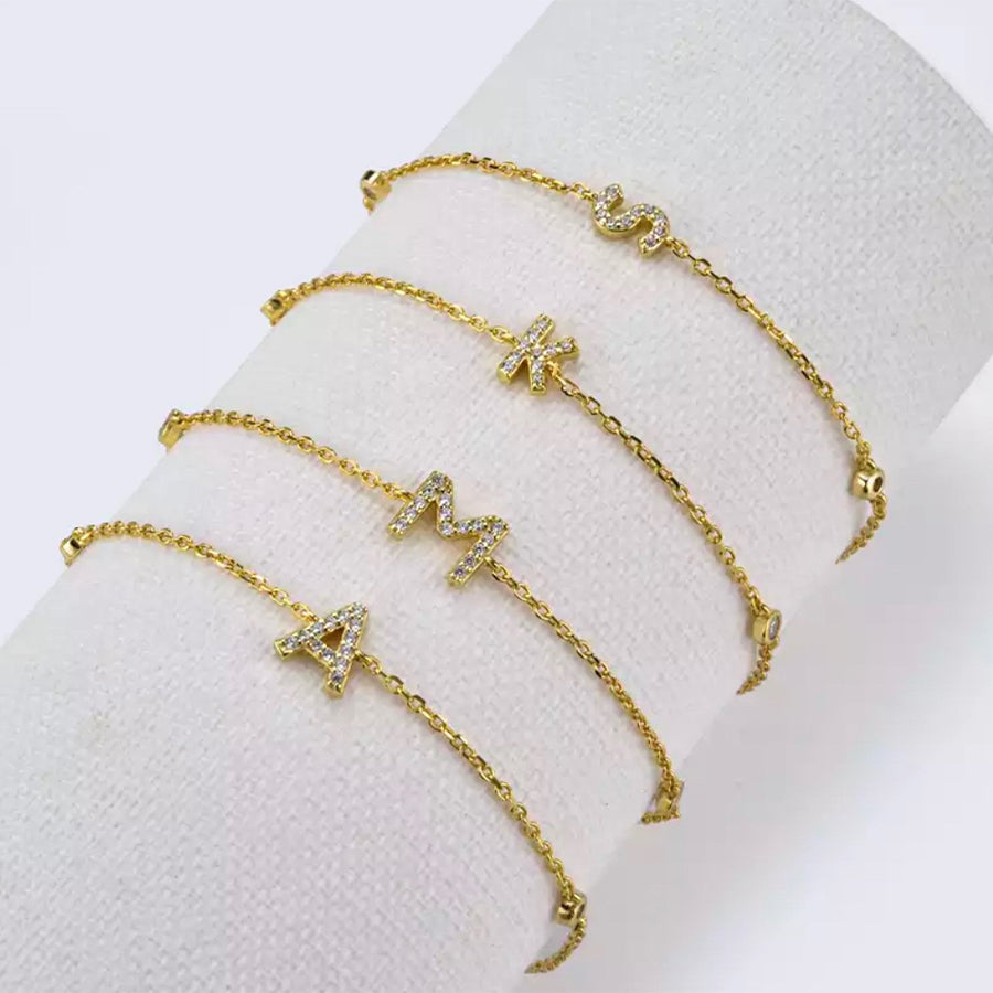 Gold Petite Initial Bracelet
