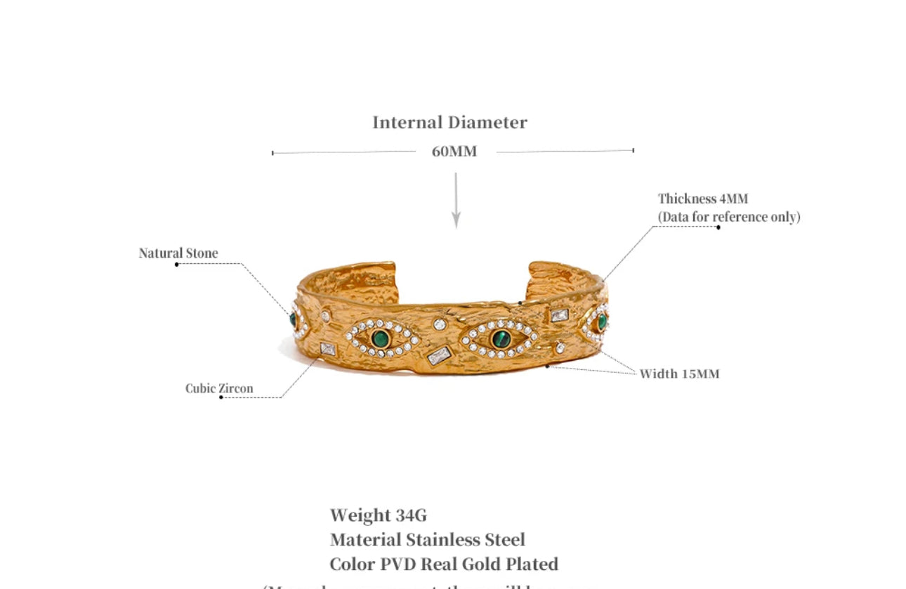 Gladiator Evil Eye Cuff (Stainless Steel)