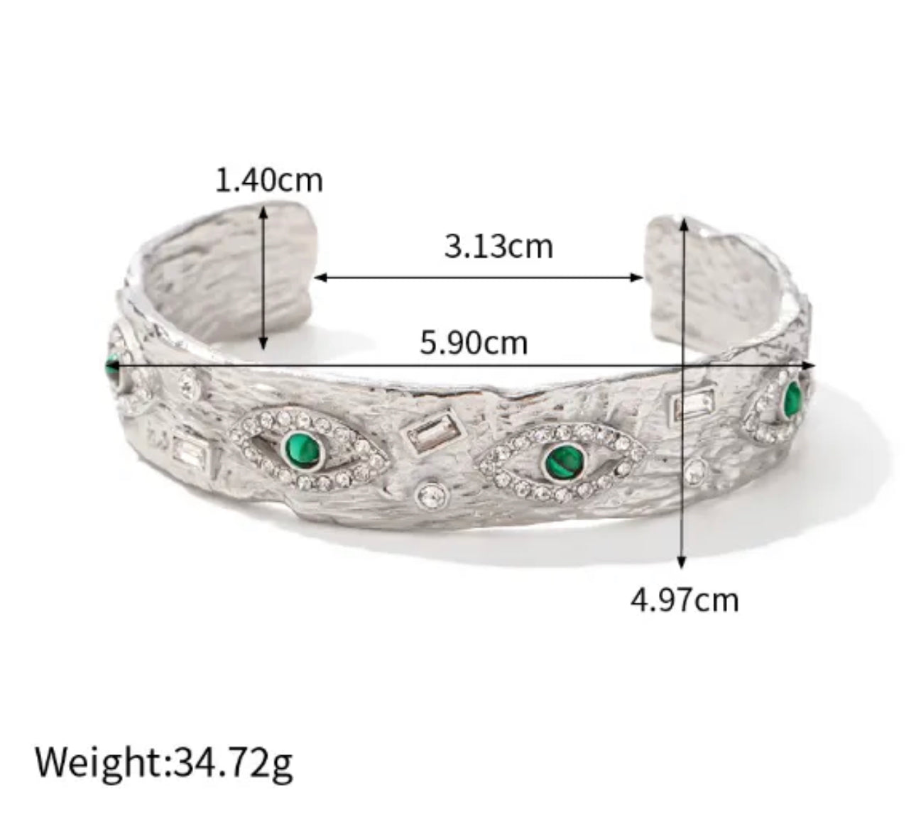 Gladiator Evil Eye Cuff (Stainless Steel)