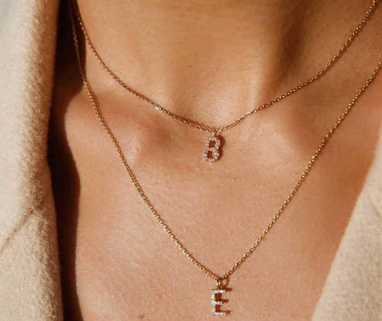 Gold Sweet Petite Initial Necklace (Stainless Steel)