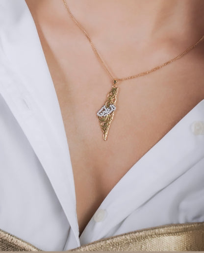 Gold Palestine Calligraphy Sparkle Necklace