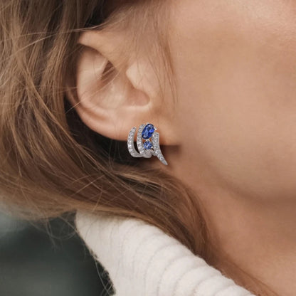 Silver & Blue Spinel Manifique Earring