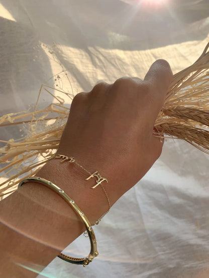 Personalised Classic Triple Arabic Nameplate Bracelet (Gold, Silver, Rose)