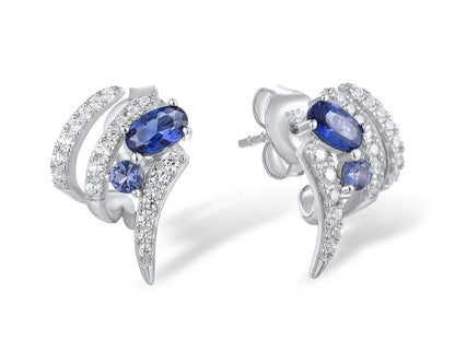 Silver & Blue Spinel Manifique Earring