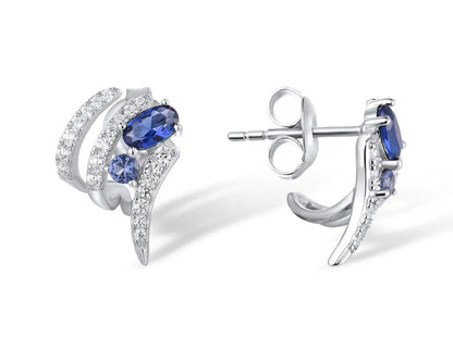 Silver & Blue Spinel Manifique Earring