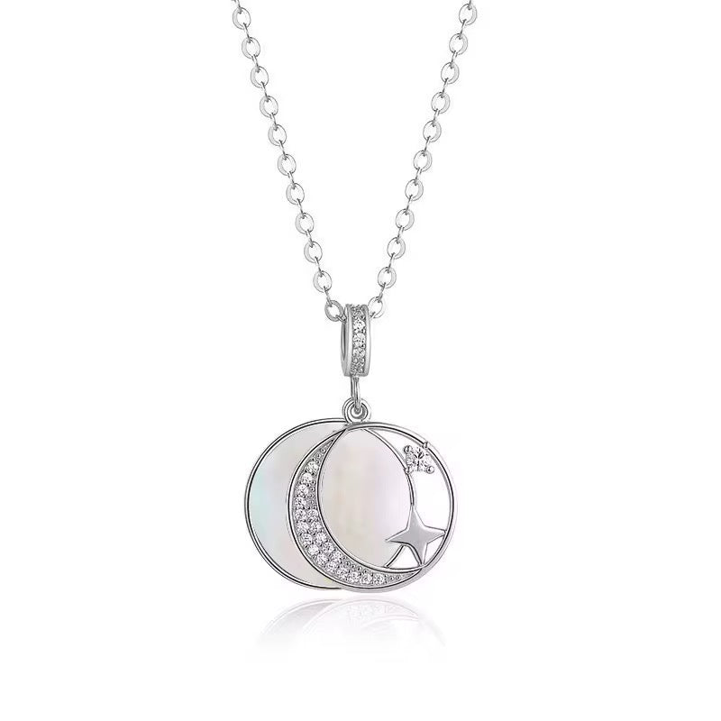 White Pearl Interstellar Necklace (925, 18k Vermeil Gold, Rose, Silver)