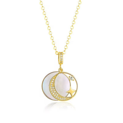 White Pearl Interstellar Necklace (925, 18k Vermeil Gold, Rose, Silver)