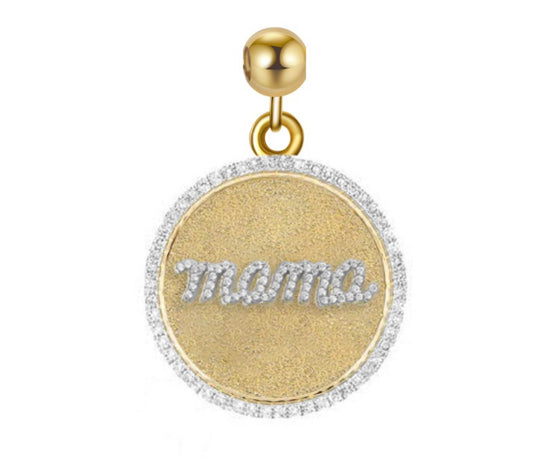 Elite Series Gold Mama NSCD Pave Charm (925, Vermeil Heavyweight)