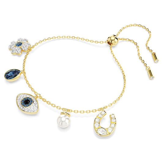 Gold Moonkissed Evil Eye Charm Dangle Bracelet