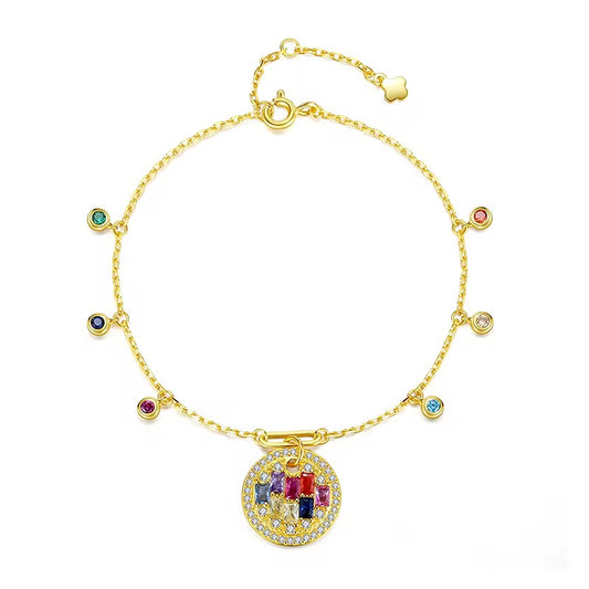 Gold Chakra Charm Bracelet (925, Vermeil)