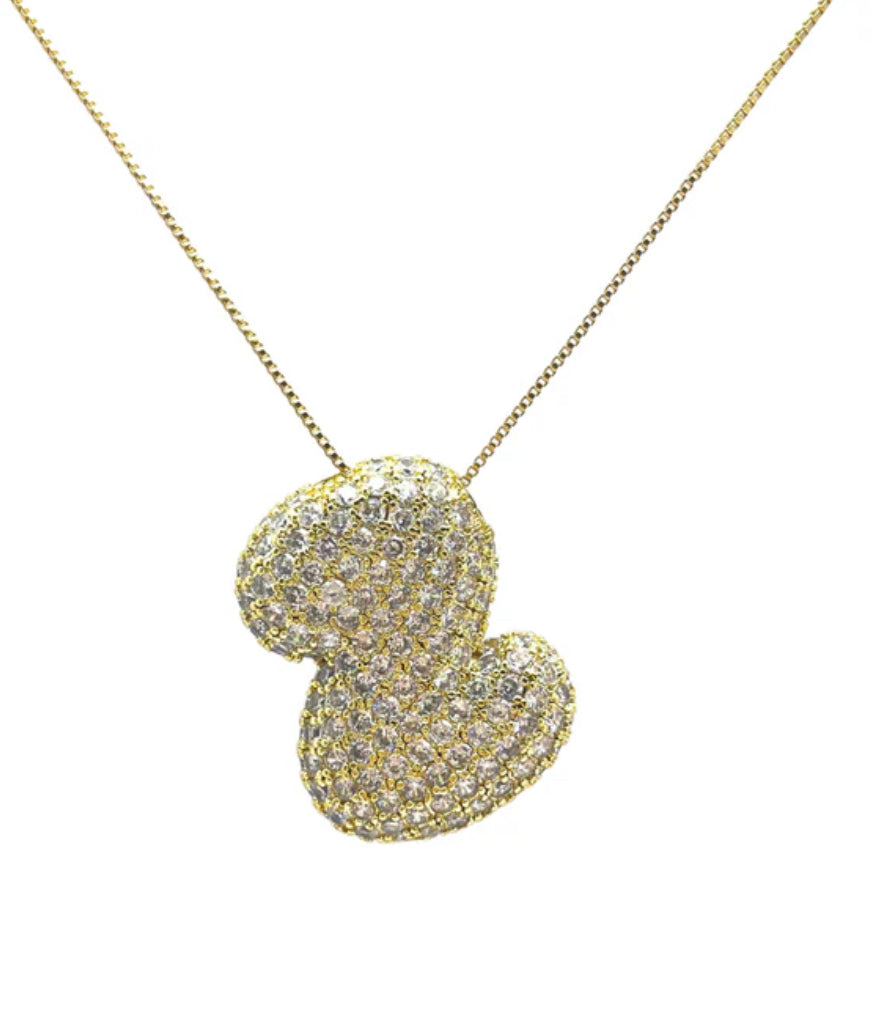 Gold Hailey Pave Initial Necklace