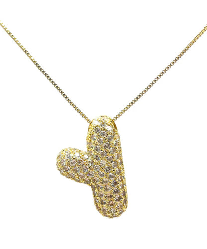 Gold Hailey Pave Initial Necklace