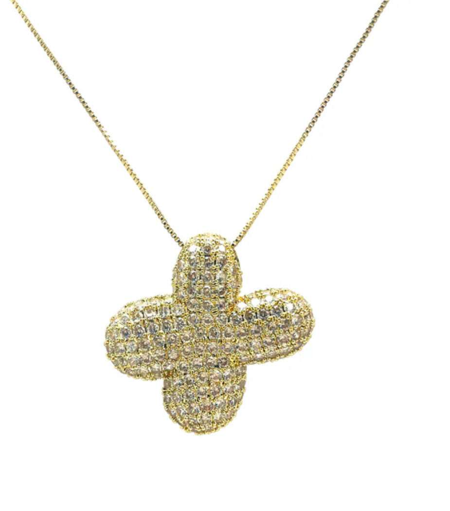 Gold Hailey Pave Initial Necklace