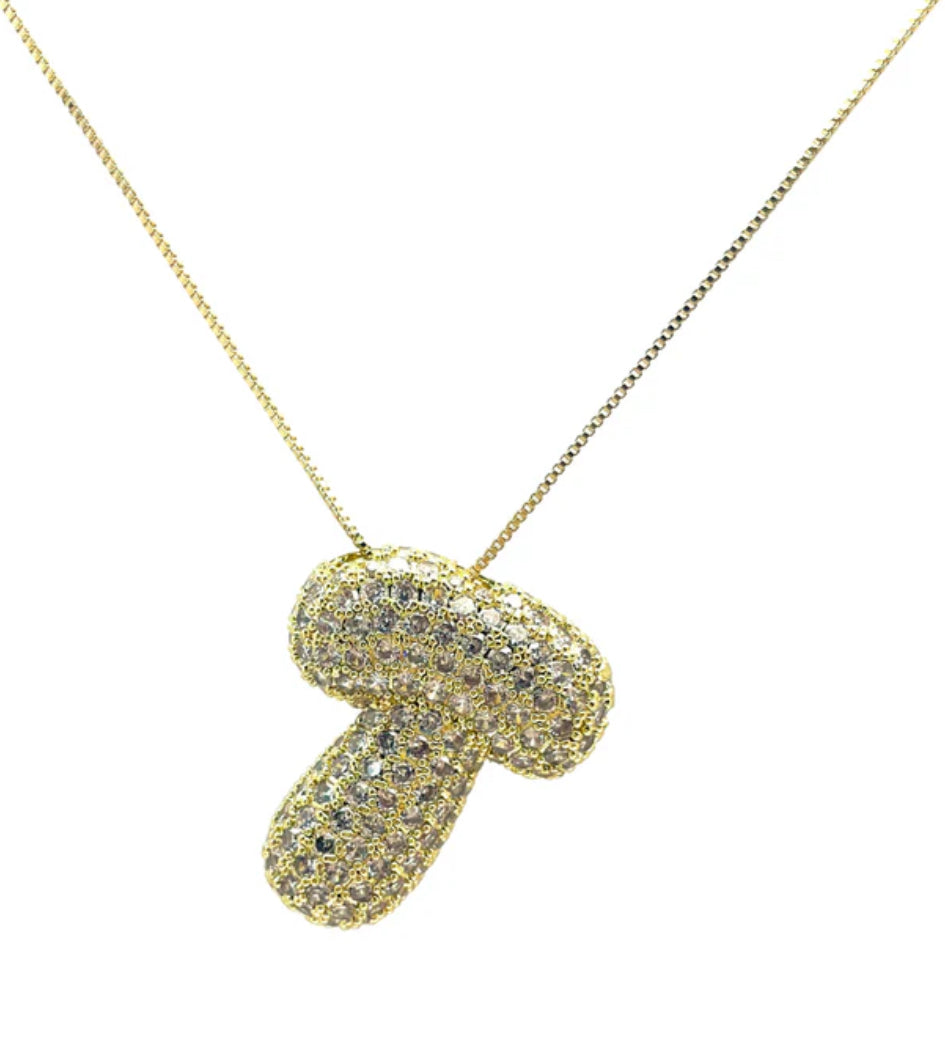 Gold Hailey Pave Initial Necklace