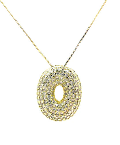 Gold Hailey Pave Initial Necklace