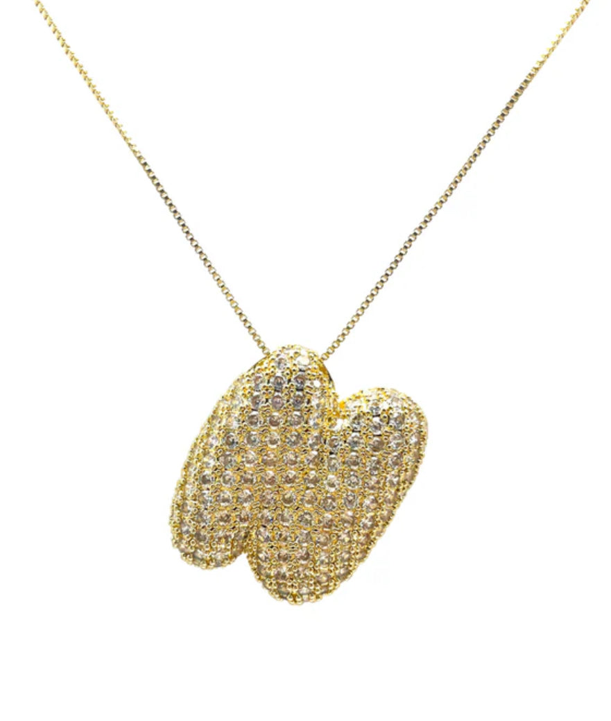 Gold Hailey Pave Initial Necklace